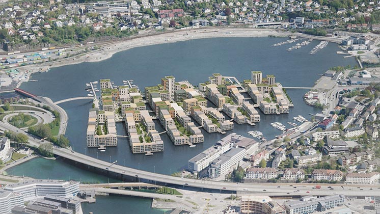 У Норвегії побудують екорайон посеред озера