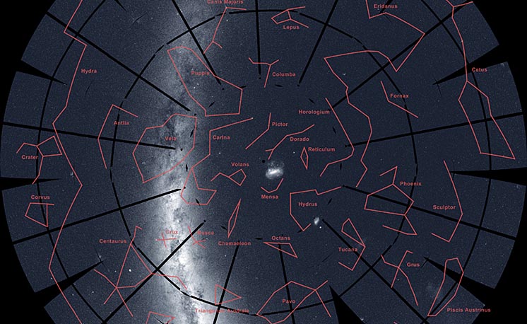 NASA представило детальну зоряну карту південної частини неба
